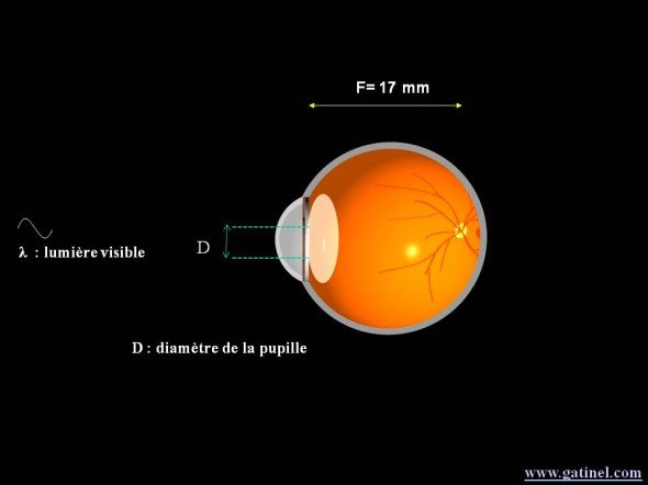 acuité œil simple focale pupille