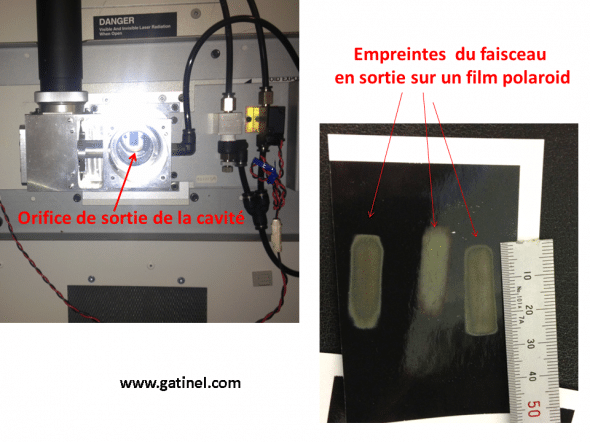 sortie de cavité du laser excimer